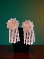 Inhanns Handmade Crystal Water Fall Earrings - Short - Baby Pink Small | Grocsy