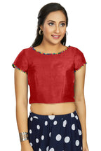 Aastha Fashion Women's Red Art Silk Designer Party Wear Readymade Blouse | Grocsy