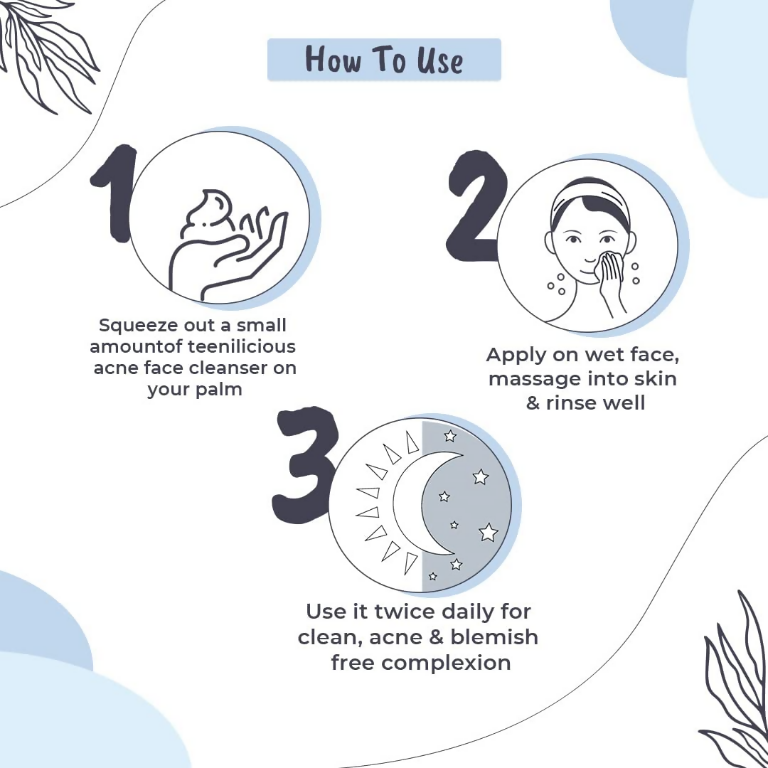 Teenilicious Acne Face Cleanser With 1.5% Salicylic Acid & Tea Tree Oil | Grocsy