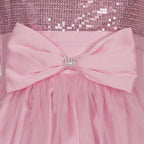 Asmaani Baby Girl's Pink Color Satin Knee Length Frock (AS-DRESS-22030) | Grocsy