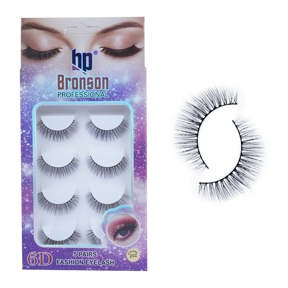 Bronson Professional Pair 6D Long & Natural False Eyelashes - 202 | Grocsy