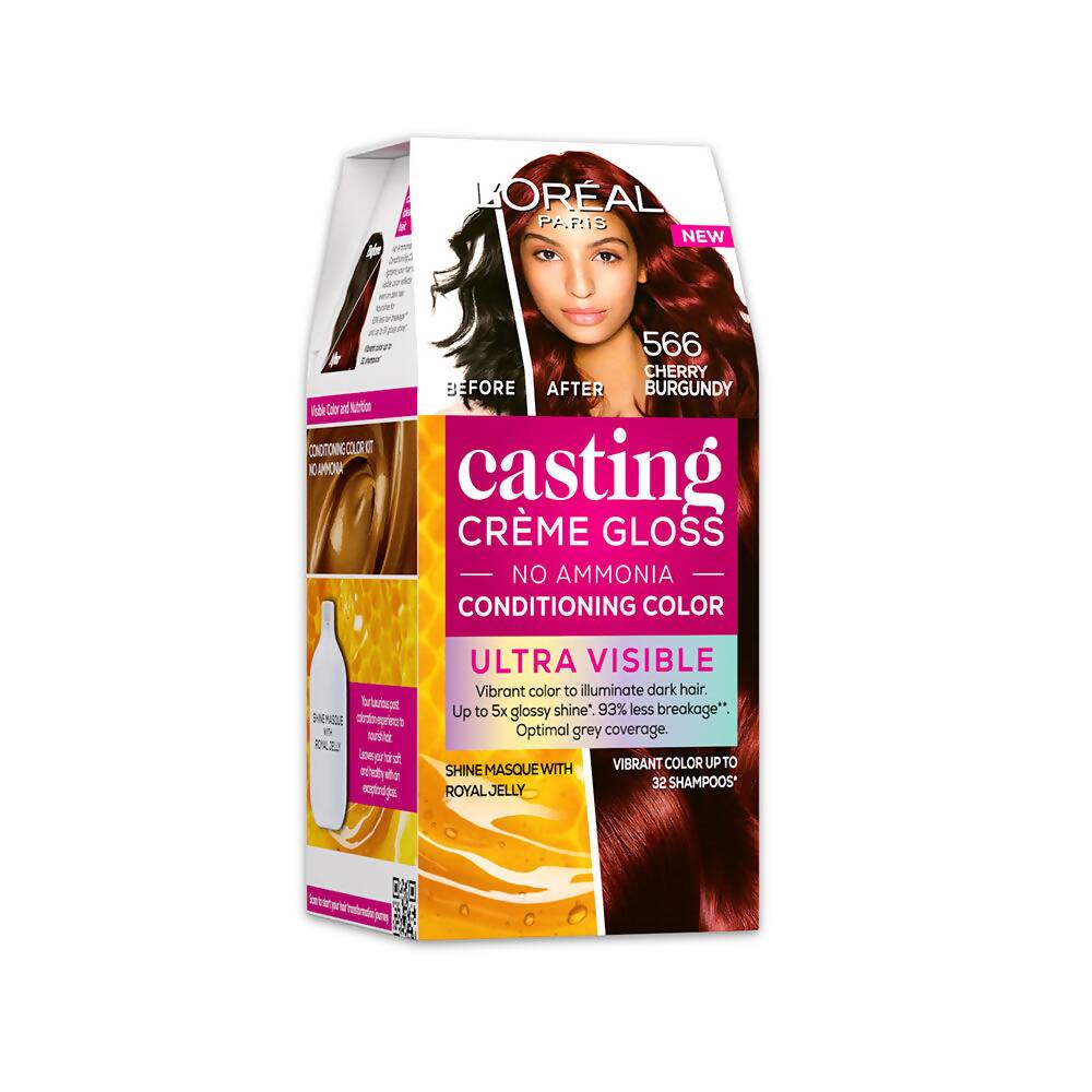 L'Oreal Paris Casting Creme Gloss Ultra Visible Conditioning Hair Color - 566 Cherry Burgundy | Grocsy