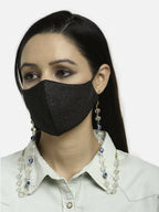 Unisex Gold-Toned Blue Evil Eye Beaded Mask Chain - Ruby Raang | Grocsy