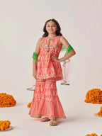 Joban Fashion Girl's Peach Color Sharara Set | Grocsy
