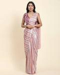 Pink Pure Georgette Sequence work Ready to wear Saree with stitched Blouse - Satiksha | Grocsy
