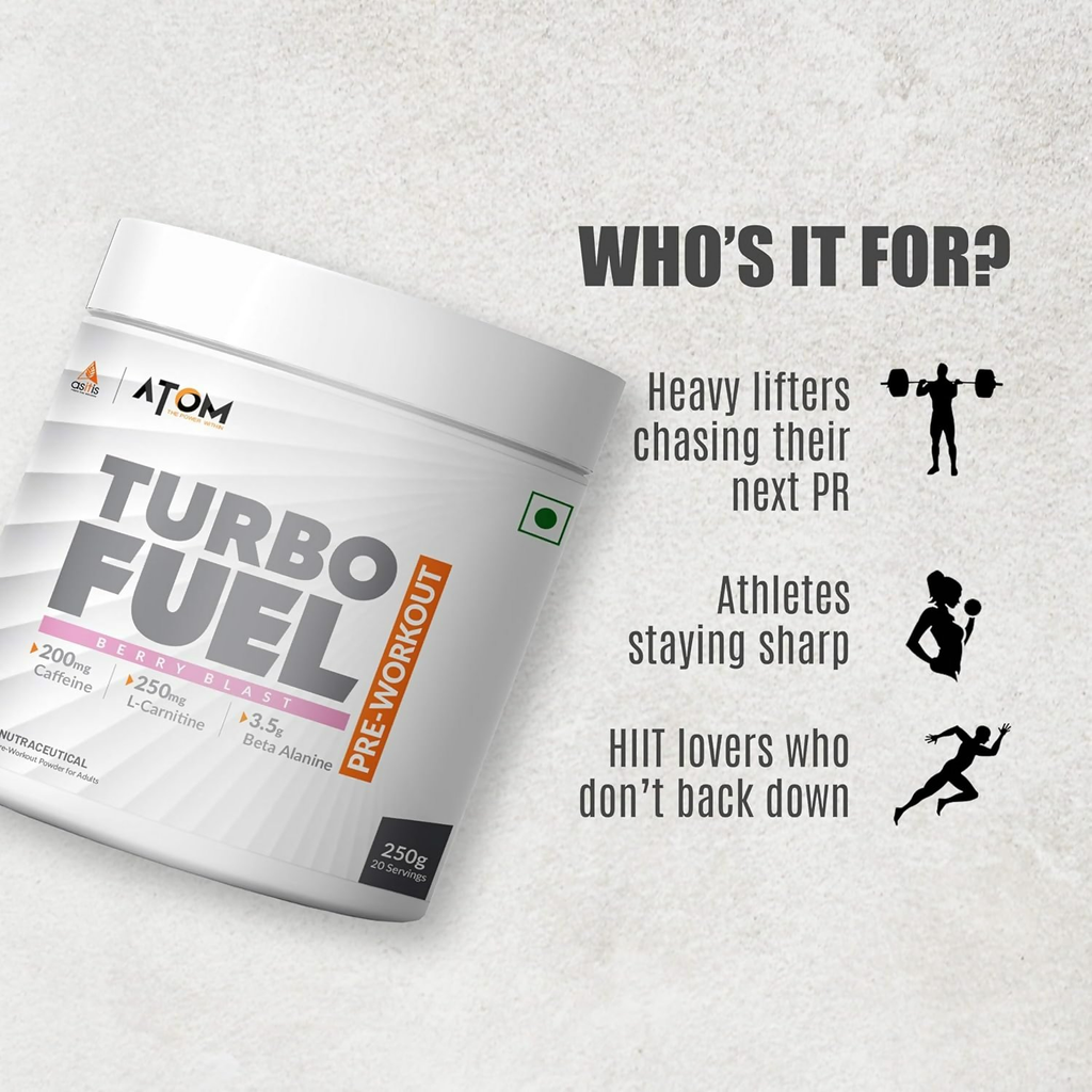 As-It-Is Atom Turbo Fuel Pre-Workout Formula Berry Blast Flavour | Grocsy