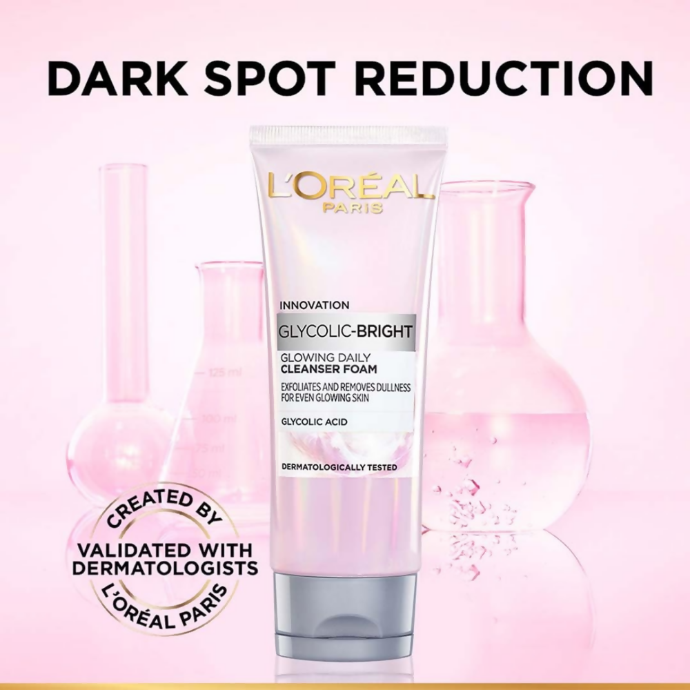 L'Oreal Paris Glycolic Bright Daily Foaming Facial Cleanser | Grocsy