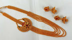 Multicolor Kemp Layer Necklace Set With Earrings