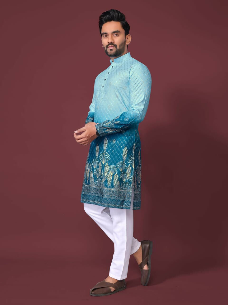 Anaita Blue Multicolour Kurta | Grocsy