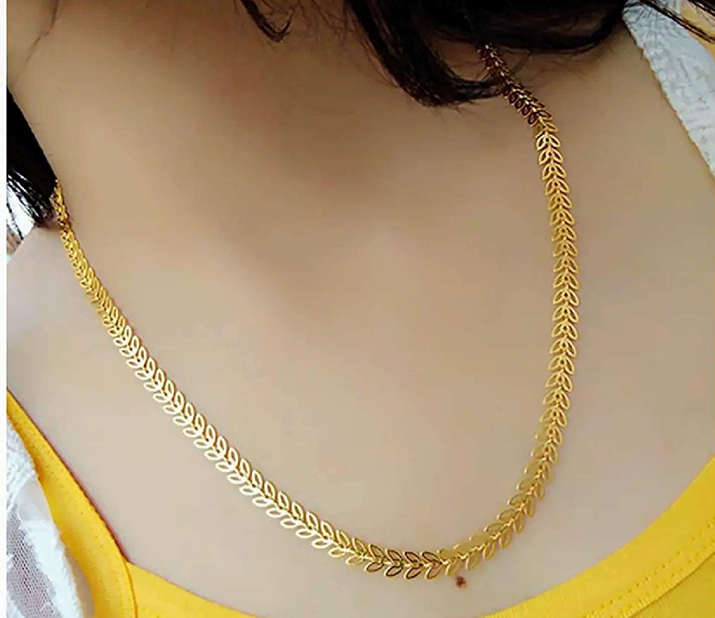 Gold-Polished Alloy Golden Pearl Chain - The Pari | Grocsy