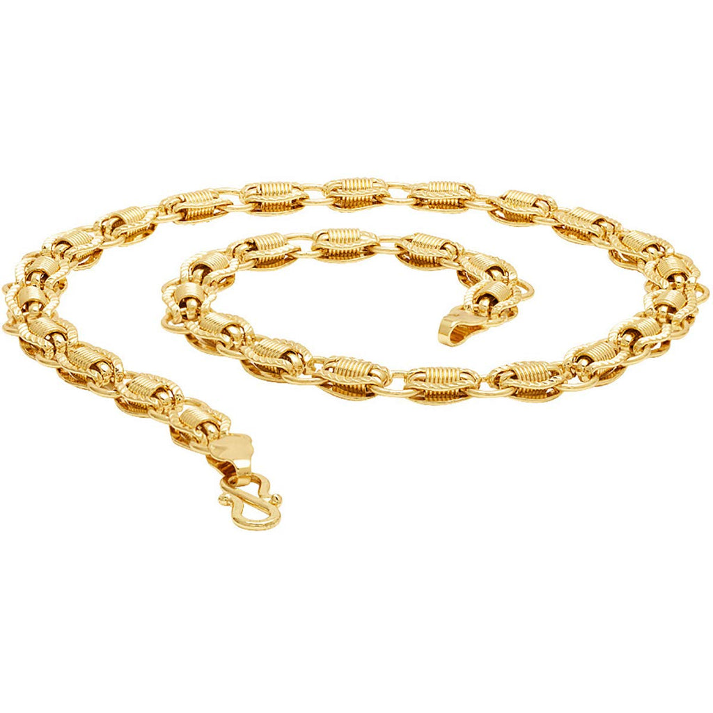 Gold-Polished Alloy Ring Design Gold Chain - The Pari | Grocsy