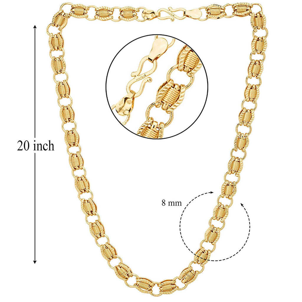 Gold-Polished Alloy Ring Design Gold Chain - The Pari | Grocsy