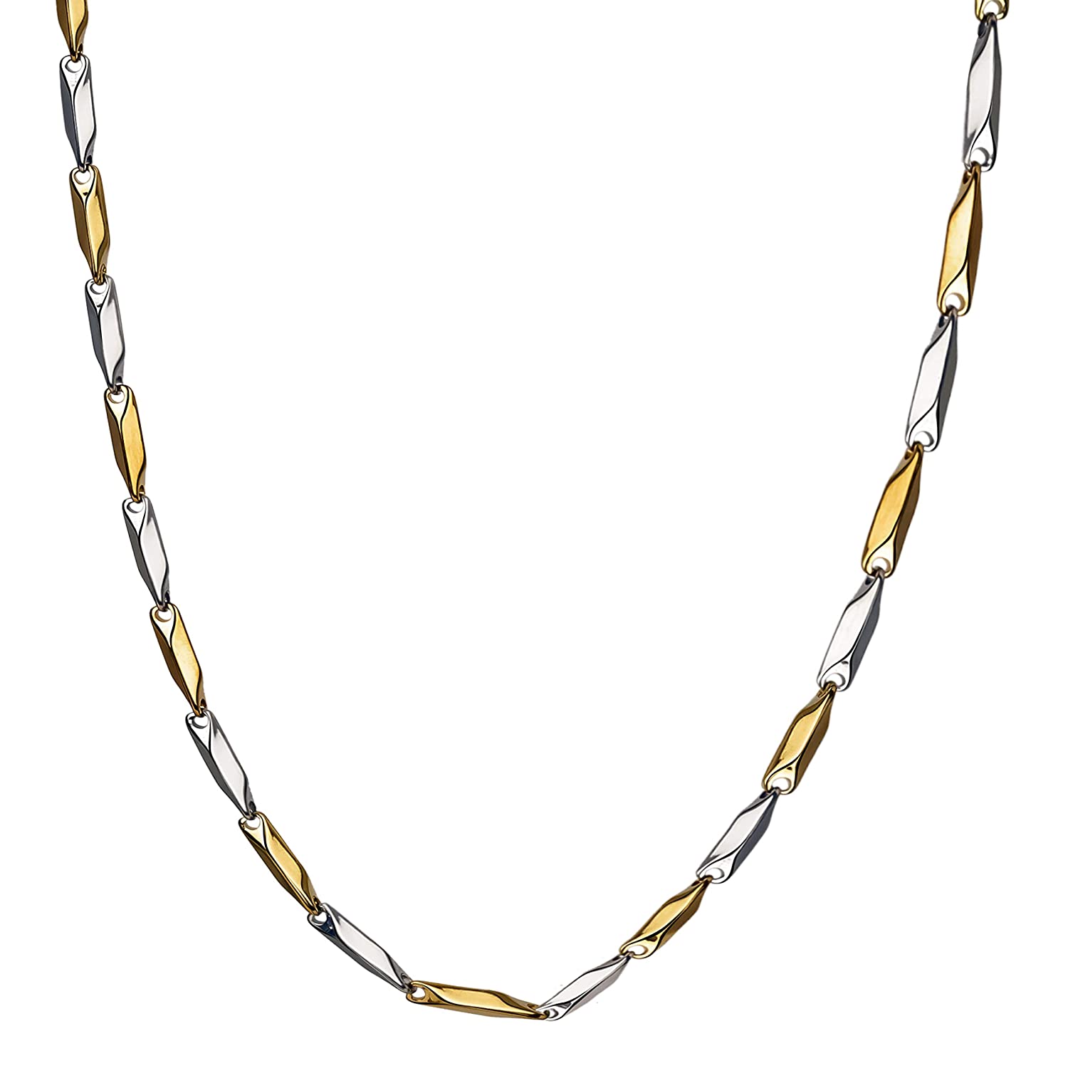 Rhodium-Plated Alloy Two Tone Stylish Chain - The Pari | Grocsy
