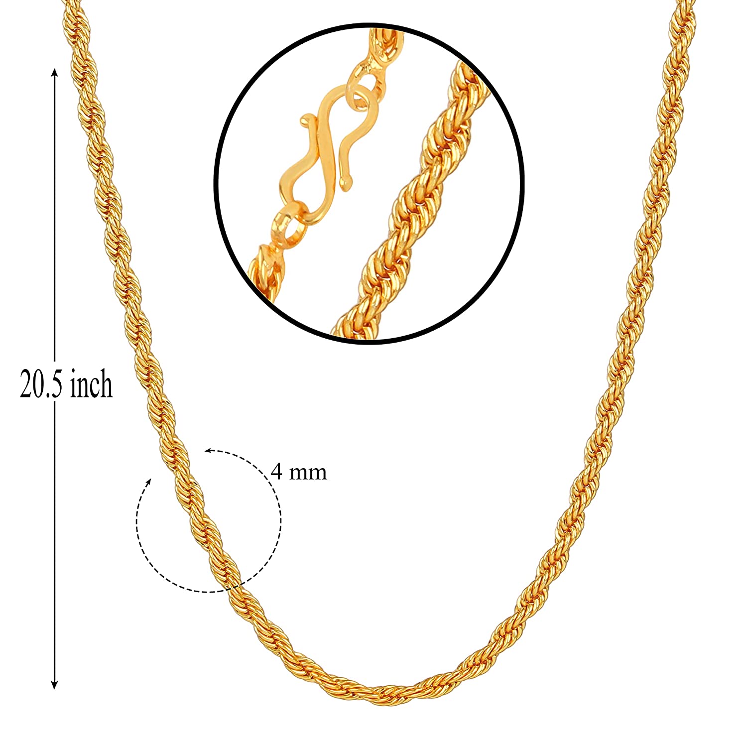 Gold-Polished Alloy Designer Chain - The Pari | Grocsy