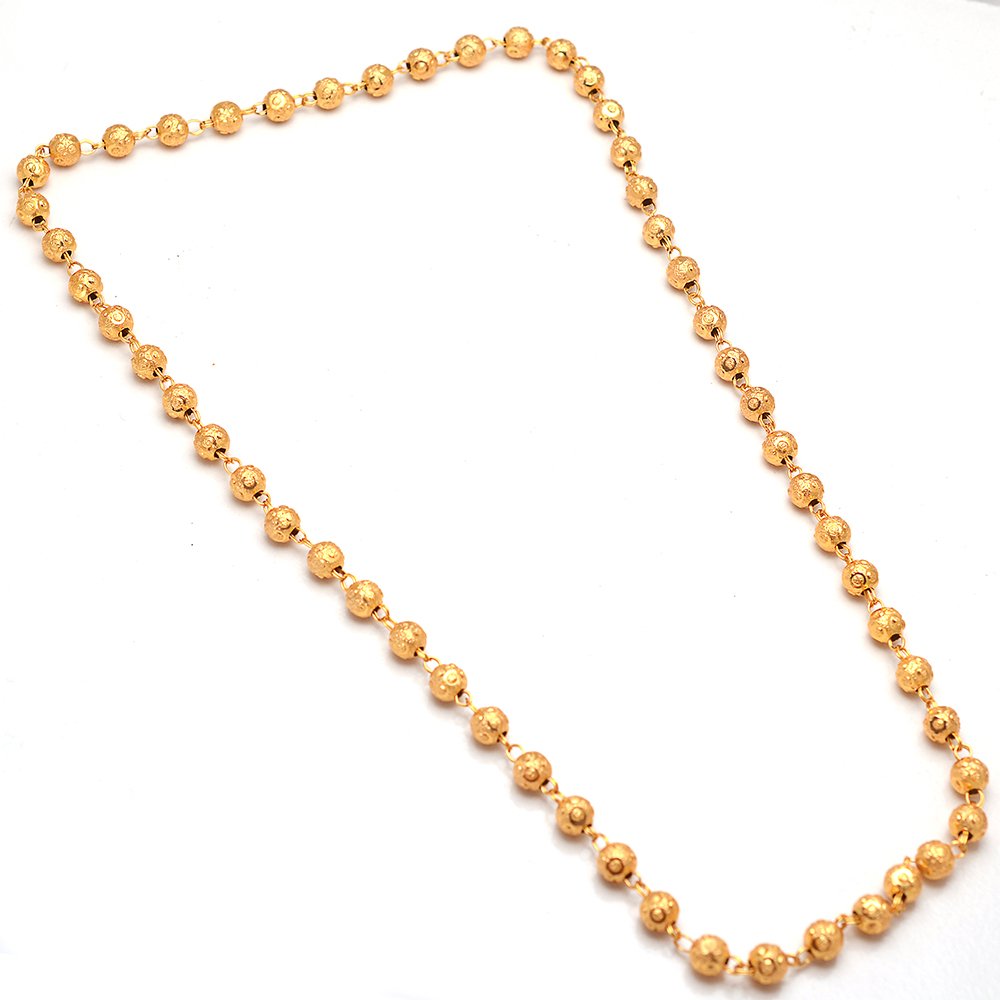 Gold-Polished Alloy Pearl Beaded Matarmala Chain - The Pari | Grocsy