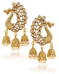 Gold-Polished Alloy Golden Peacock Earrings - The Pari | Grocsy