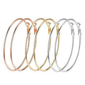 Rhodium-Plated Alloy Assorted Hoop Earrings Combo - The Pari