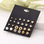 Rhodium-Plated Alloy Metallic Geometric Earrings Combo - The Pari