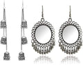 Gold-Polished Alloy Kashmiri Jhumki & Mirror Earring Combo - The Pari