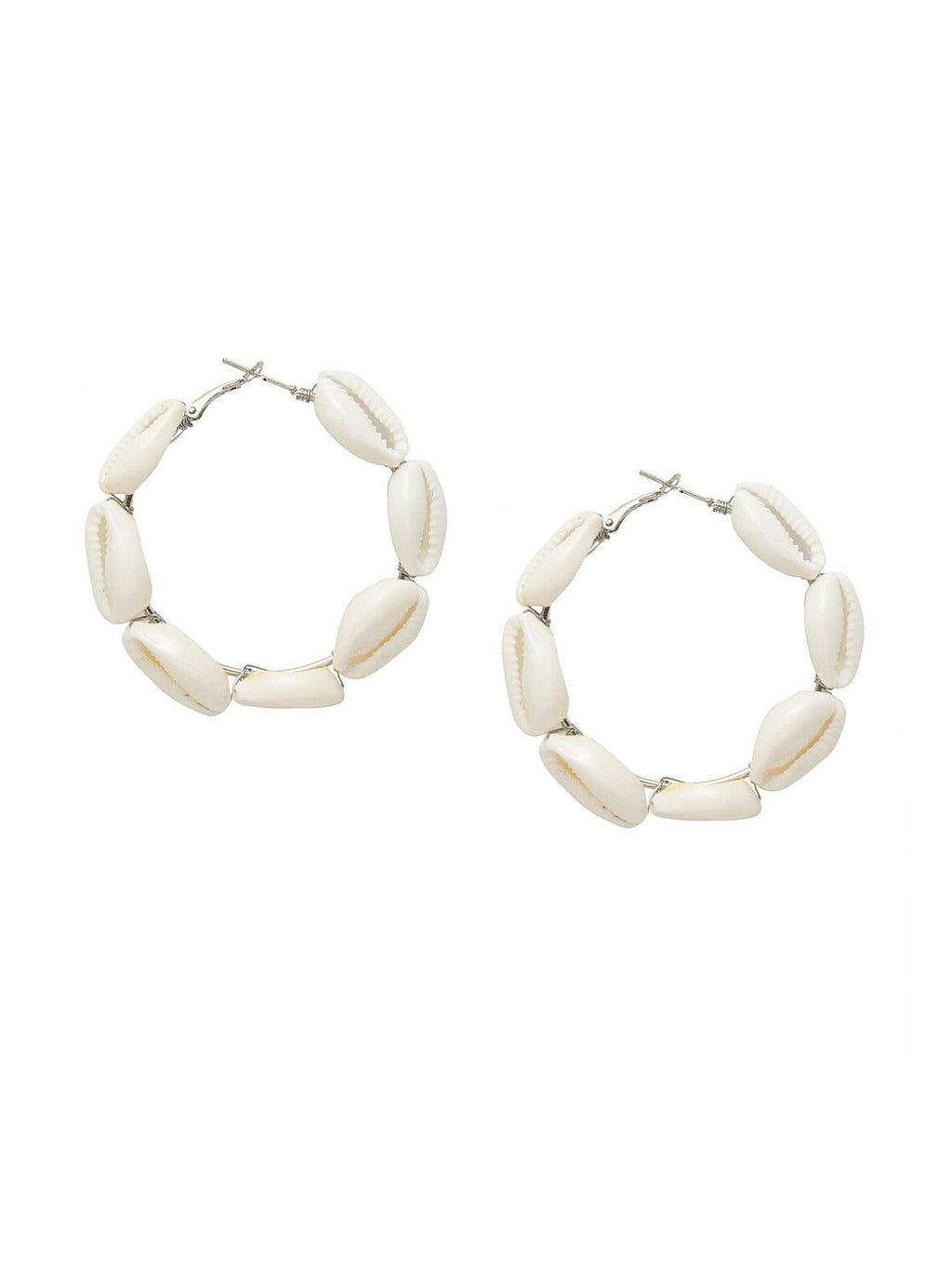 Gold-Polished Alloy Sea Shell Hoop Earrings - The Pari