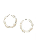 Gold-Polished Alloy Sea Shell Hoop Earrings - The Pari