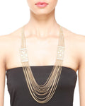 Gold-Toned Alloy Flower Necklace - The Pari | Grocsy