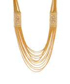 Gold-Toned Alloy Flower Necklace - The Pari | Grocsy