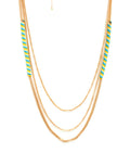 Gold-Polished Alloy Neon Strands Necklace - The Pari | Grocsy
