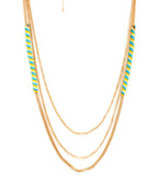 Gold-Polished Alloy Neon Strands Necklace - The Pari | Grocsy