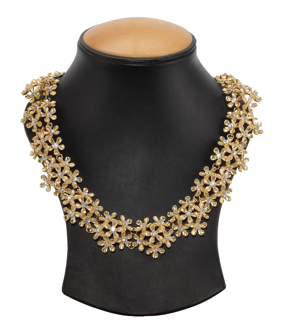 Gold-Polished Alloy Designer Flower Choker Necklace - The Pari | Grocsy