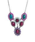 Silver-Plated Alloy Pastel Colour Statement Necklace - The Pari | Grocsy