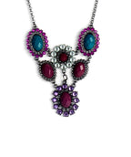 Silver-Plated Alloy Pastel Colour Statement Necklace - The Pari | Grocsy