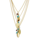 Gold-Polished Alloy Long Tripple Layer Chain Necklace - The Pari | Grocsy