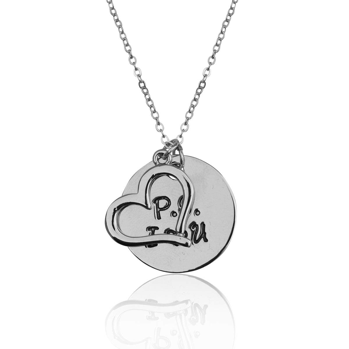 Silver-Plated Alloy Stainless Steel Love Quote Pendant Necklace - The Pari | Grocsy