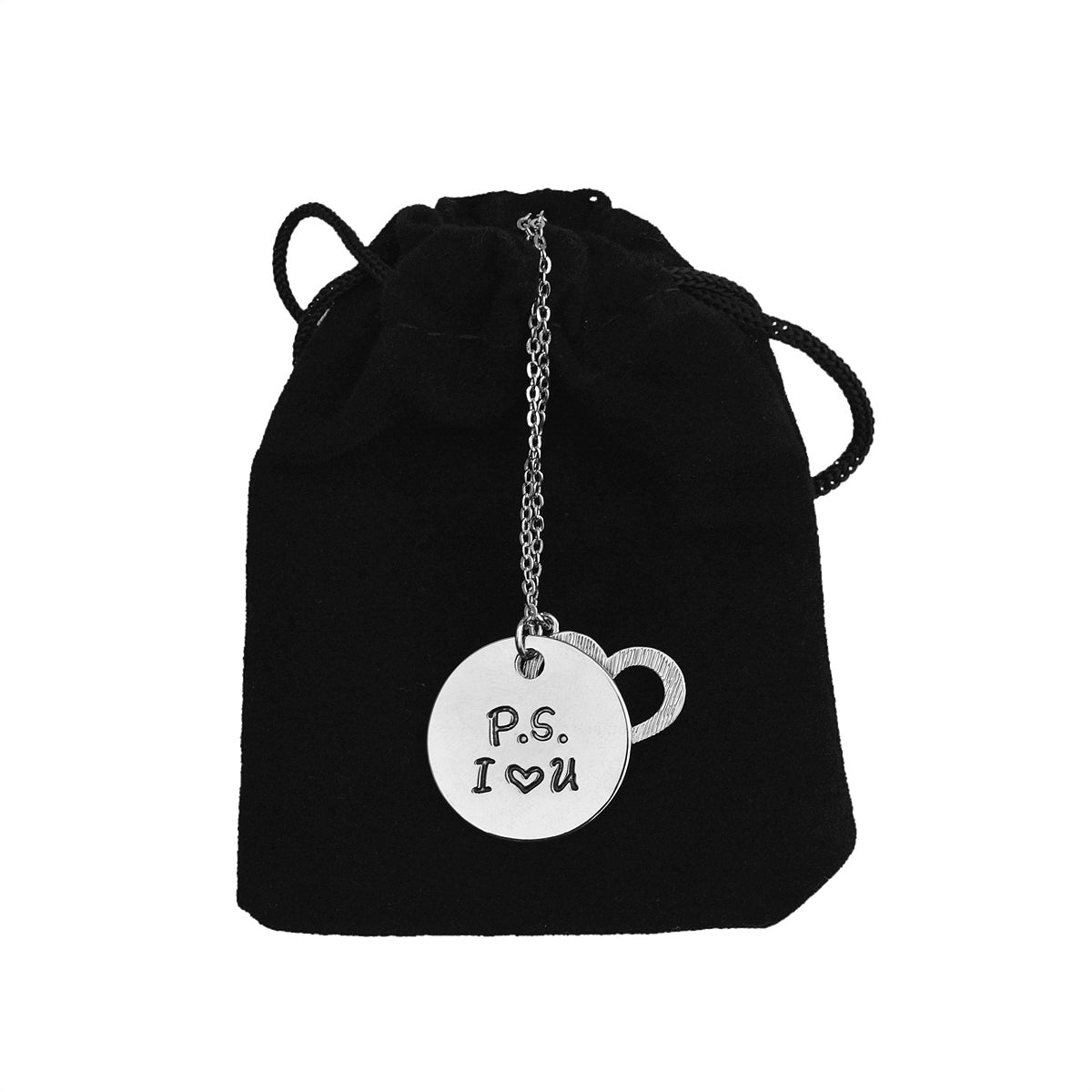 Silver-Plated Alloy Stainless Steel Love Quote Pendant Necklace - The Pari | Grocsy