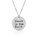 Silver-Plated Alloy Stainless Steel Love Quote Pendant Necklace - The Pari | Grocsy