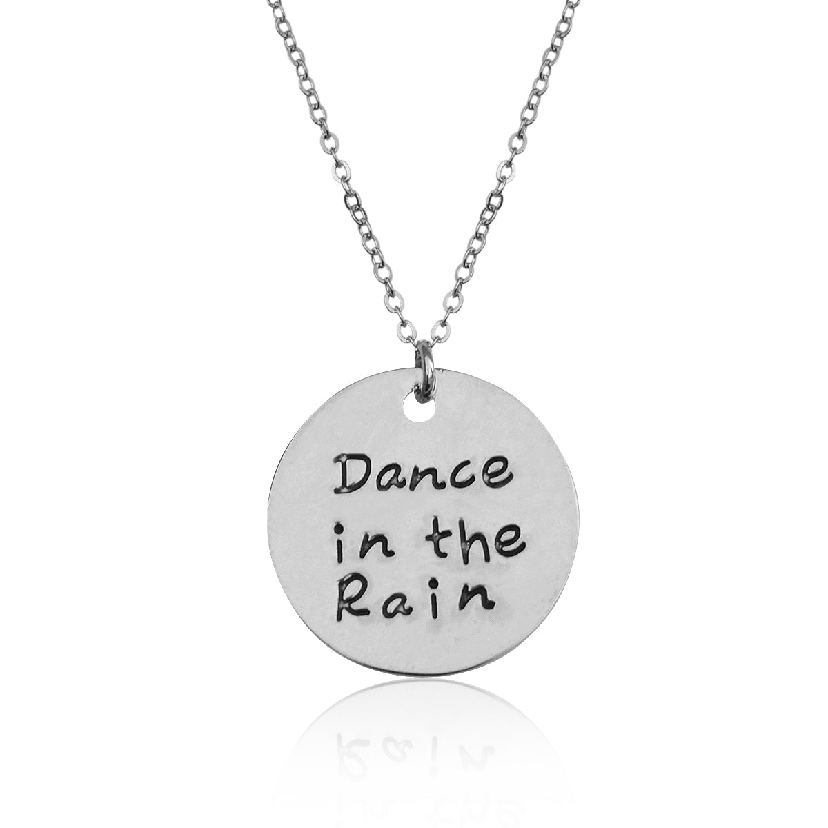 Silver-Plated Alloy Stainless Steel Love Quote Pendant Necklace - The Pari | Grocsy