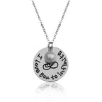 Silver-Plated Alloy Stainless Steel Love Quote Pendant Necklace - The Pari | Grocsy