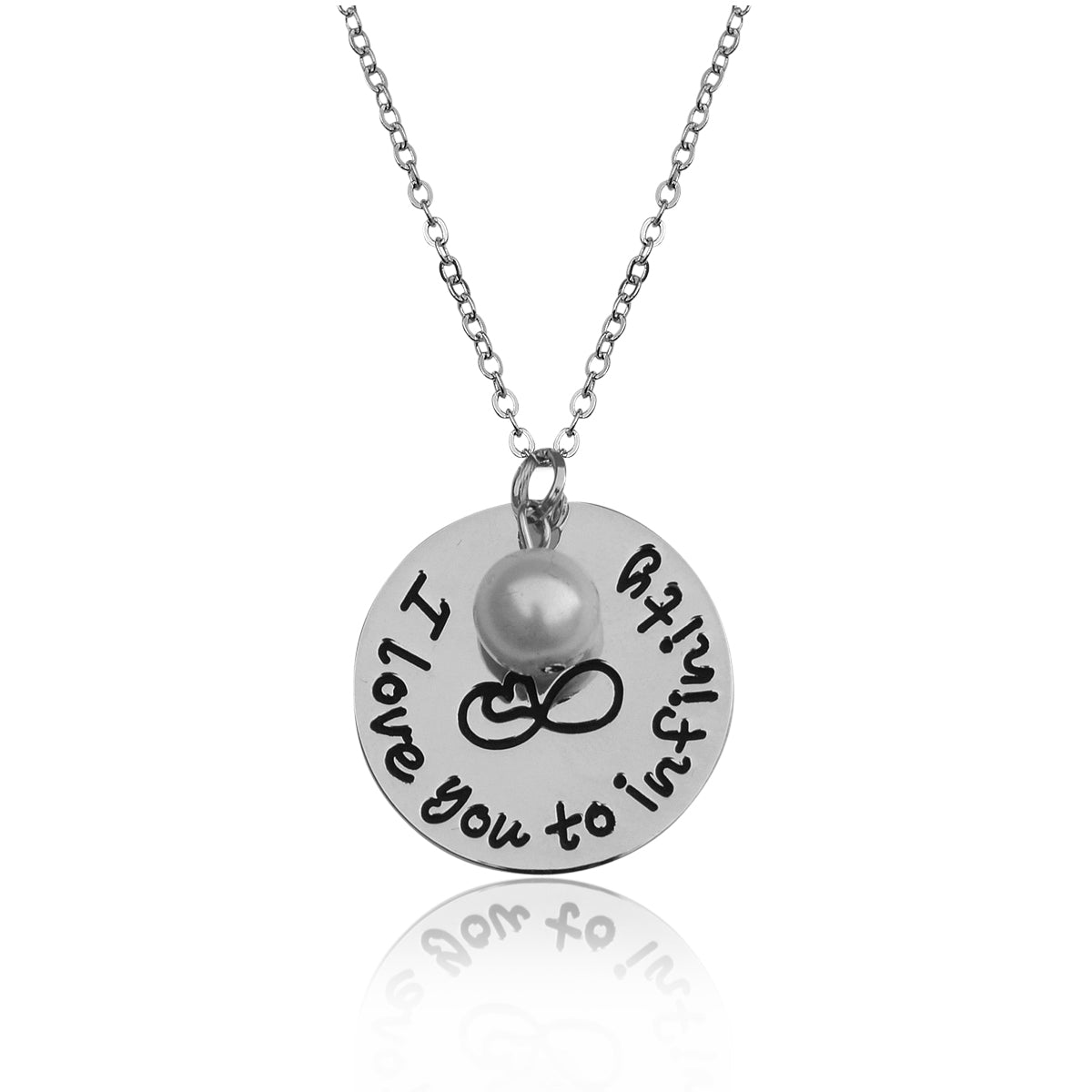Silver-Plated Alloy Stainless Steel Love Quote Pendant Necklace - The Pari | Grocsy