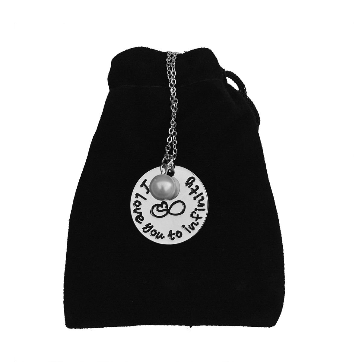 Silver-Plated Alloy Stainless Steel Love Quote Pendant Necklace - The Pari | Grocsy