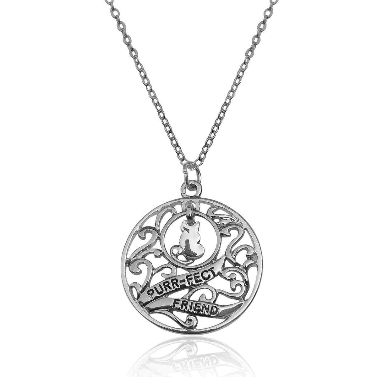 Silver-Plated Alloy Stainless Steel Love Quote Pendant Necklace - The Pari | Grocsy
