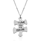 Silver-Plated Alloy Stainless Steel Love Quote Pendant Necklace - The Pari | Grocsy