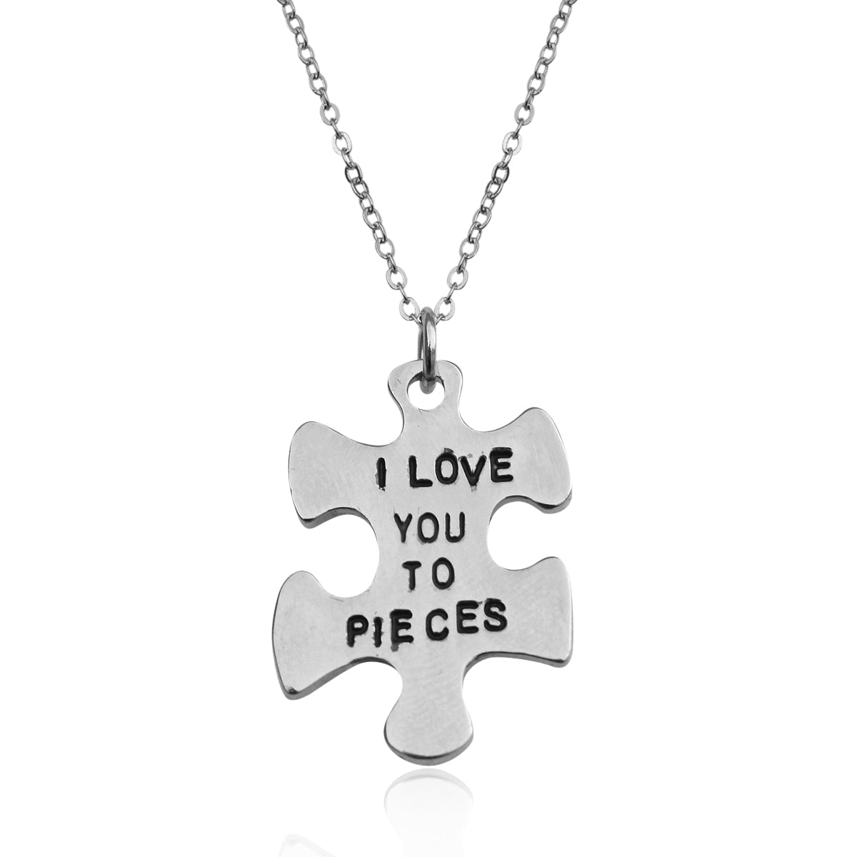 Silver-Plated Alloy Stainless Steel Love Quote Pendant Necklace - The Pari | Grocsy