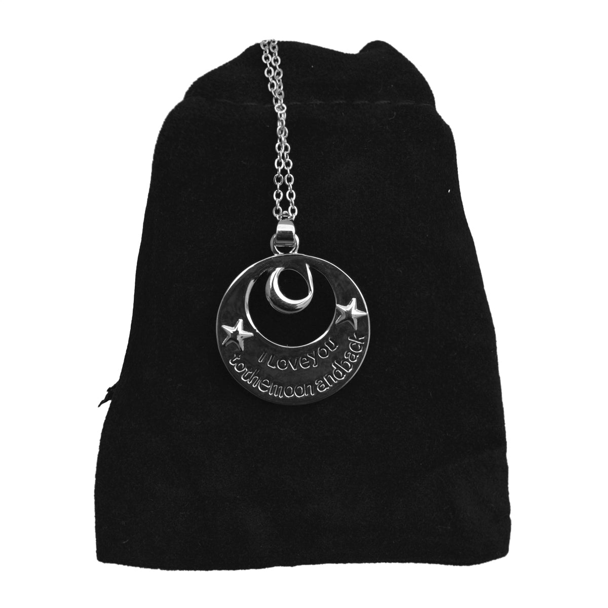 Silver-Plated Alloy Stainless Steel Love Quote Pendant Necklace - The Pari | Grocsy