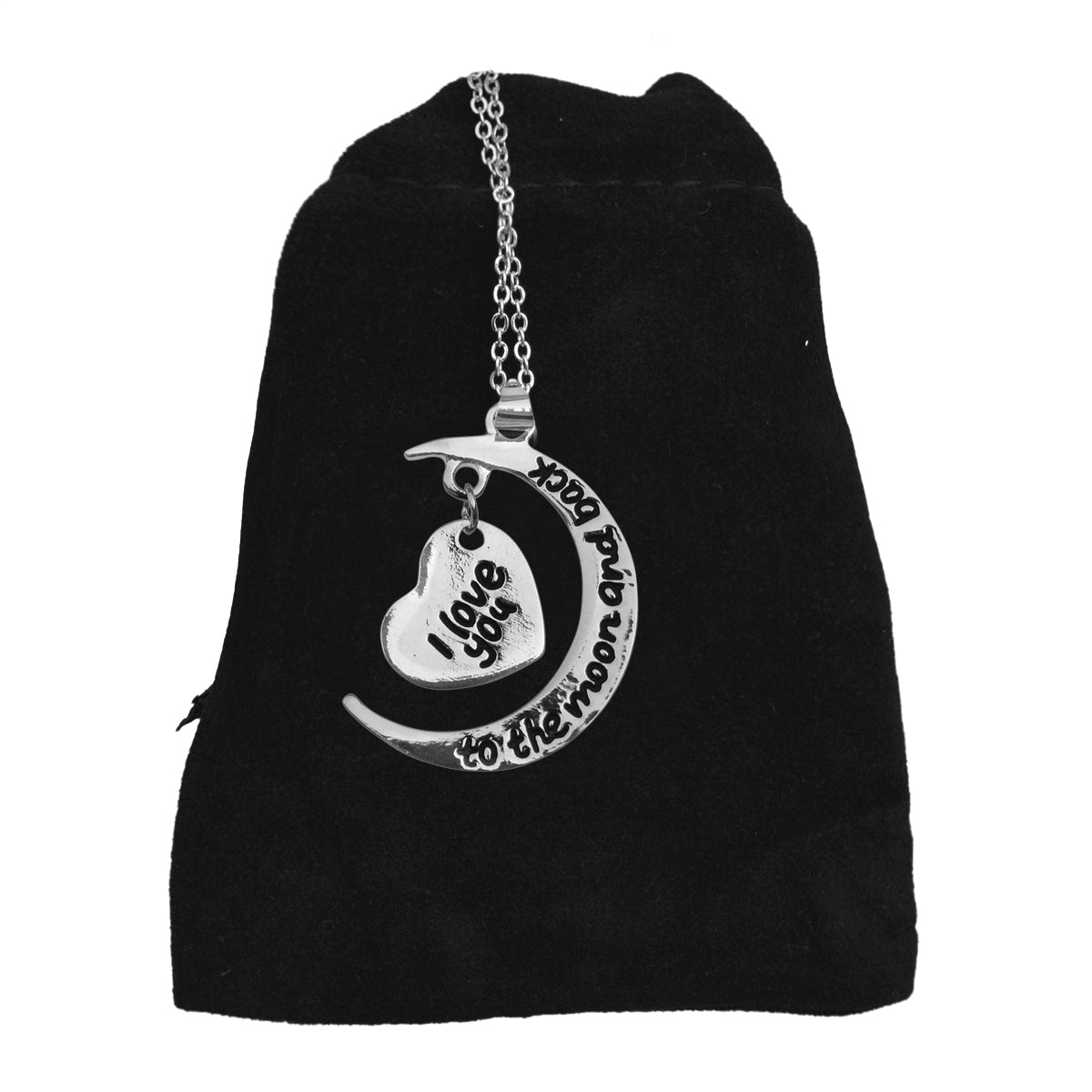 Silver-Plated Alloy Stainless Steel Love Quote Pendant Necklace - The Pari | Grocsy