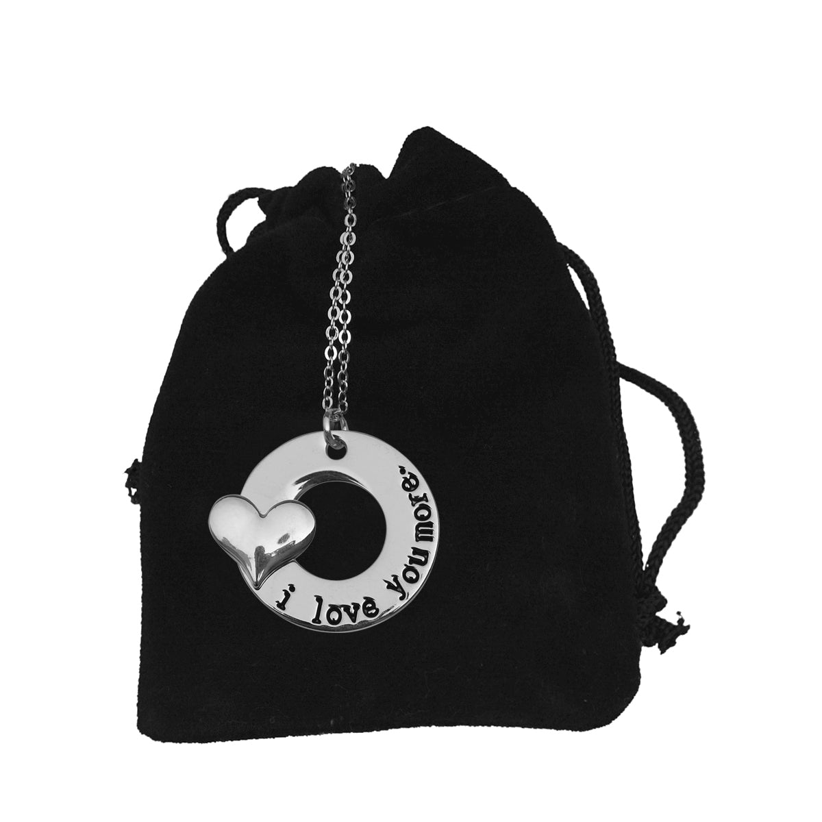 Silver-Plated Alloy Stainless Steel Love Quote Pendant Necklace - The Pari | Grocsy