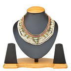 Gold-Polished Alloy Beaded Designer Choker Necklace - The Pari | Grocsy