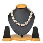 Gold-Toned Alloy Falling Pearl Necklace - The Pari | Grocsy