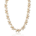 Gold-Toned Alloy Falling Pearl Necklace - The Pari | Grocsy