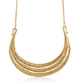 Gold-Polished Alloy Golden Brass Statement Necklace - The Pari | Grocsy